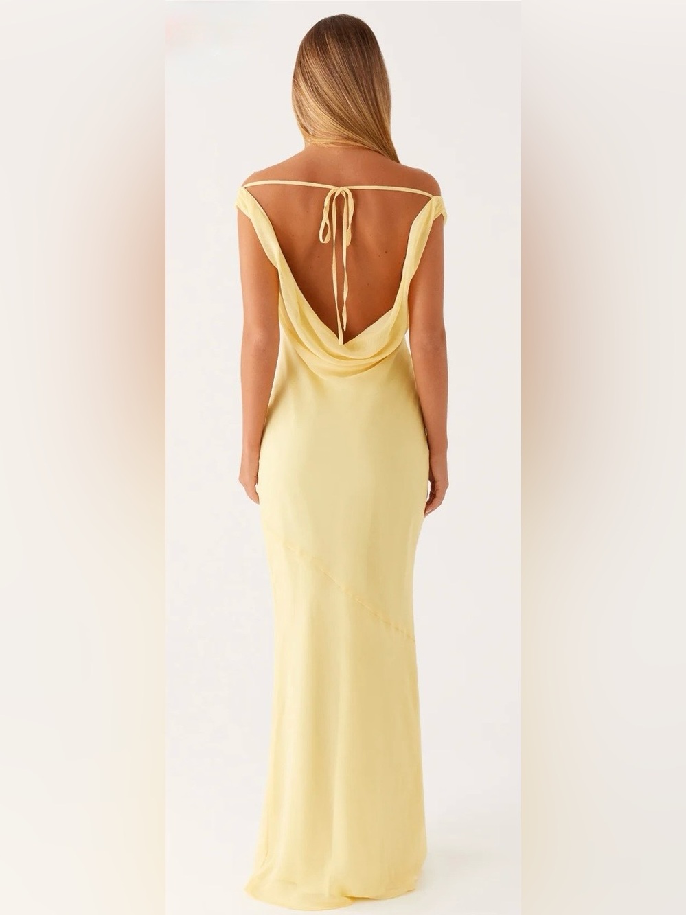 Peppermayo Pale Yellow Cowl Maxi Dress - Picture 3 of 3